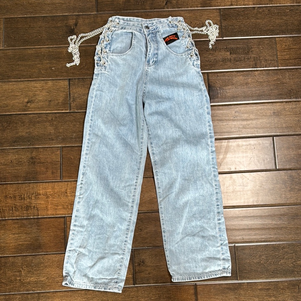 ❤️3/$30 Orange Juice The Brand Light Blue Jeans with Chains on Side - Size S